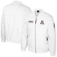 Blouson aviateur entièrement zippé Colosseum Arizona Wildcats White Rabbit pour homme