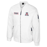 Blouson aviateur entièrement zippé Colosseum Arizona Wildcats White Rabbit pour homme