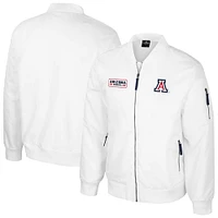 Blouson aviateur entièrement zippé Colosseum Arizona Wildcats White Rabbit pour homme