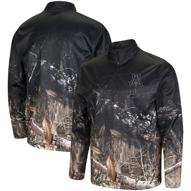 Veste à quart de zip Colosseum noir/Realtree Camo pour hommes des Wildcats l'Arizona
