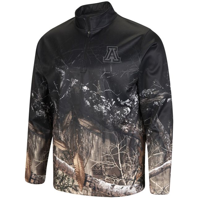 Veste à quart de zip Colosseum noir/Realtree Camo pour hommes des Wildcats l'Arizona