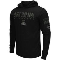 Men's Colosseum Black Arizona Wildcats OHT Military Appreciation Hoodie Long Sleeve T-Shirt