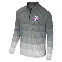 Men's Colosseum  Gray Arizona Wildcats AI Striped Mesh Quarter-Zip Raglan Windshirt