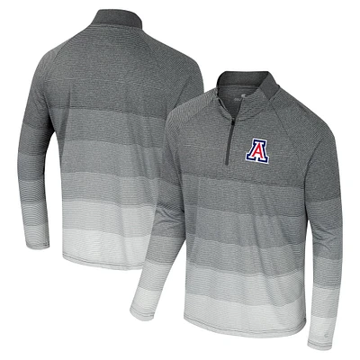 Men's Colosseum  Gray Arizona Wildcats AI Striped Mesh Quarter-Zip Raglan Windshirt