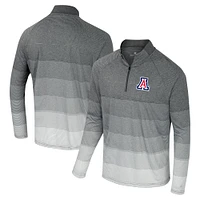 Men's Colosseum  Gray Arizona Wildcats AI Striped Mesh Quarter-Zip Raglan Windshirt