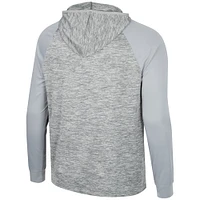 Men's Colosseum Gray Arizona Wildcats Cybernetic Raglan Quarter-Zip Hooded Top