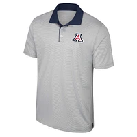 Polo rayé Tuck pour hommes, gris Colosseum, Arizona Wildcats