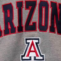 Men's Colosseum Heather Gray Arizona Wildcats Arch & Logo Crew Neck Sweatshirt