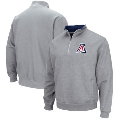 Men's Colosseum Heathered Gray Arizona Wildcats Tortugas Team Logo Quarter-Zip Jacket