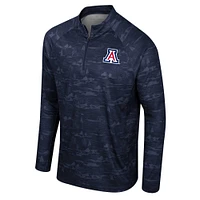 Men's Colosseum Navy Arizona Wildcats Carson Raglan Quarter-Zip Jacket