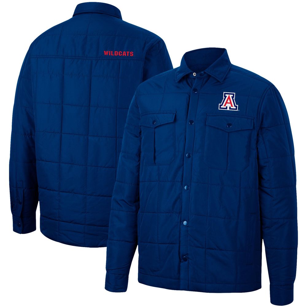 Men's Colosseum Navy Arizona Wildcats Detonate Quilted Full-Snap Jacket