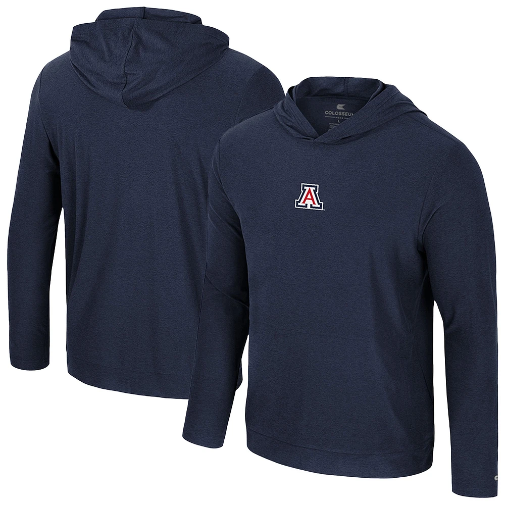 Men's Colosseum Navy Arizona Wildcats Long Sleeve T-Shirt Hoodie