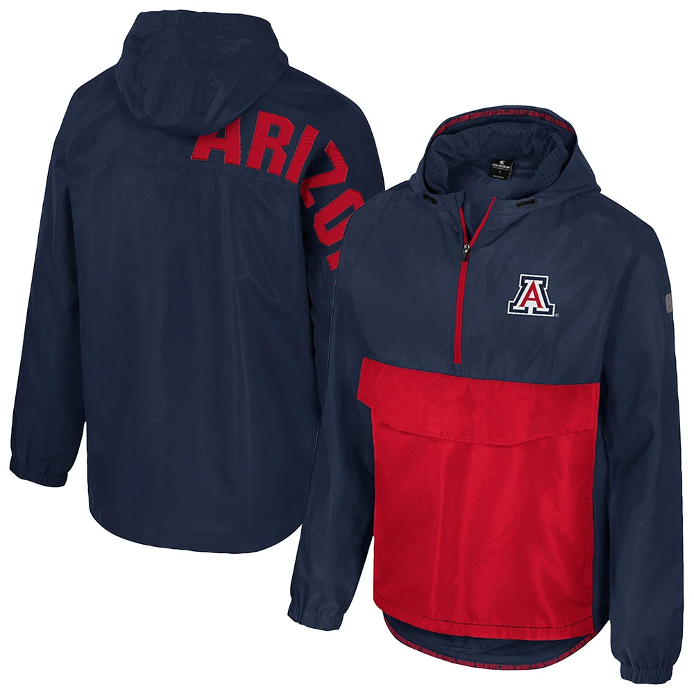 Veste anorak à demi-zip Colosseum Navy Arizona Wildcats Reloaded pour homme