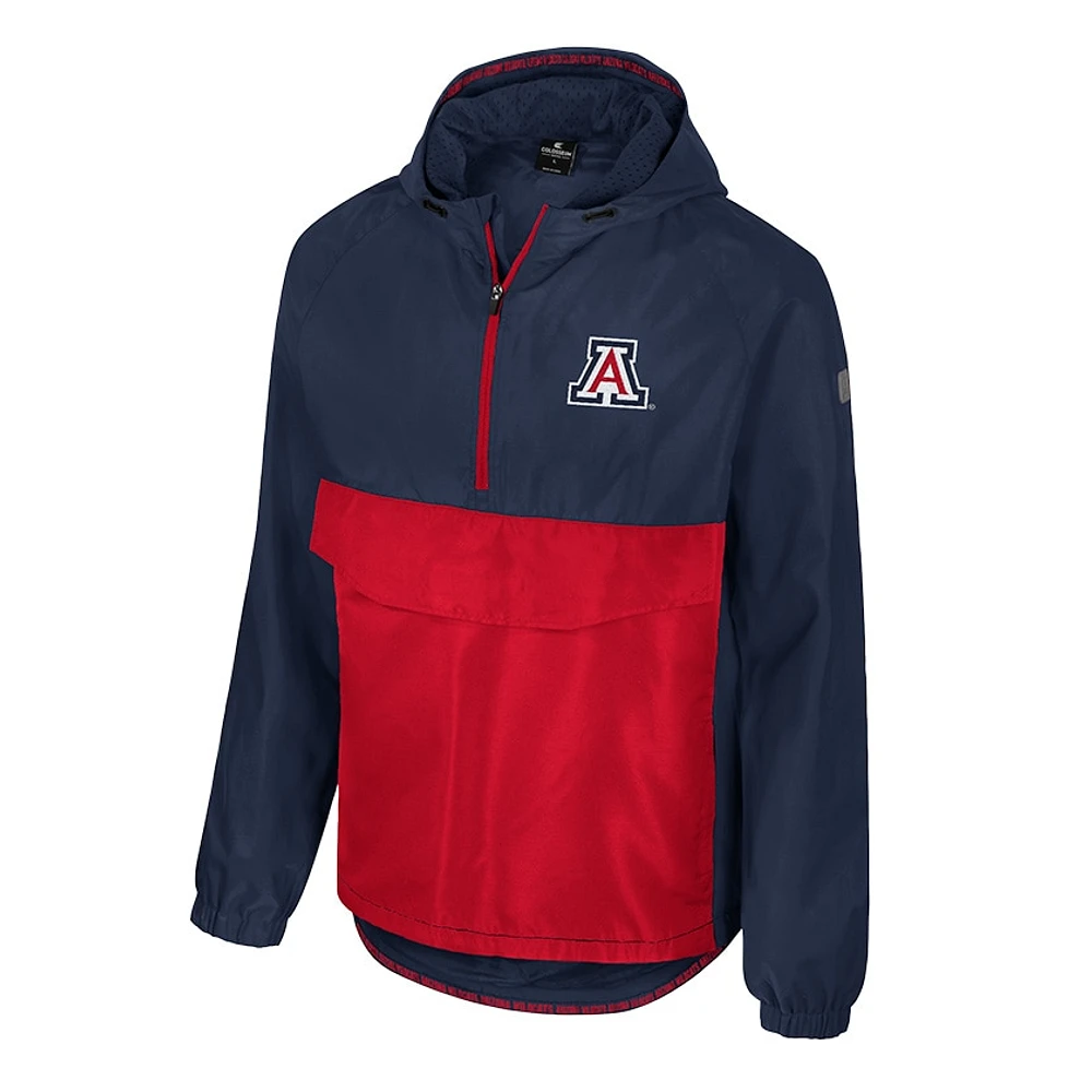 Men's Colosseum  Navy Arizona Wildcats Reloaded Anorak Half-Zip Jacket