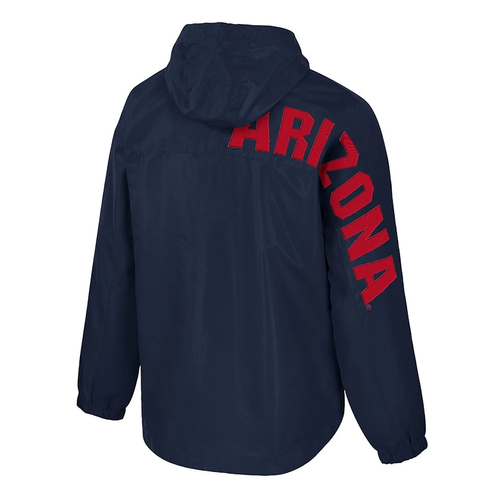 Men's Colosseum  Navy Arizona Wildcats Reloaded Anorak Half-Zip Jacket