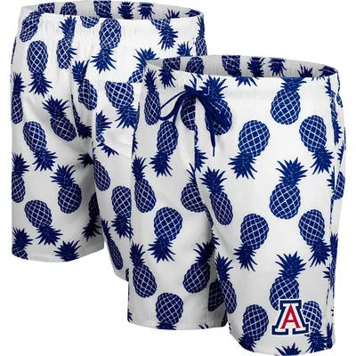 Arizona Wildcats Colosseum Pineapple Swim Shorts - White/Navy