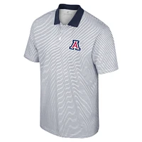 Men's Colosseum White/Navy Arizona Wildcats Print Stripe Polo