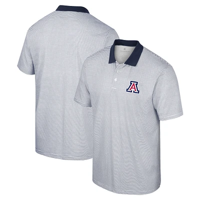 Men's Colosseum White/Navy Arizona Wildcats Print Stripe Polo