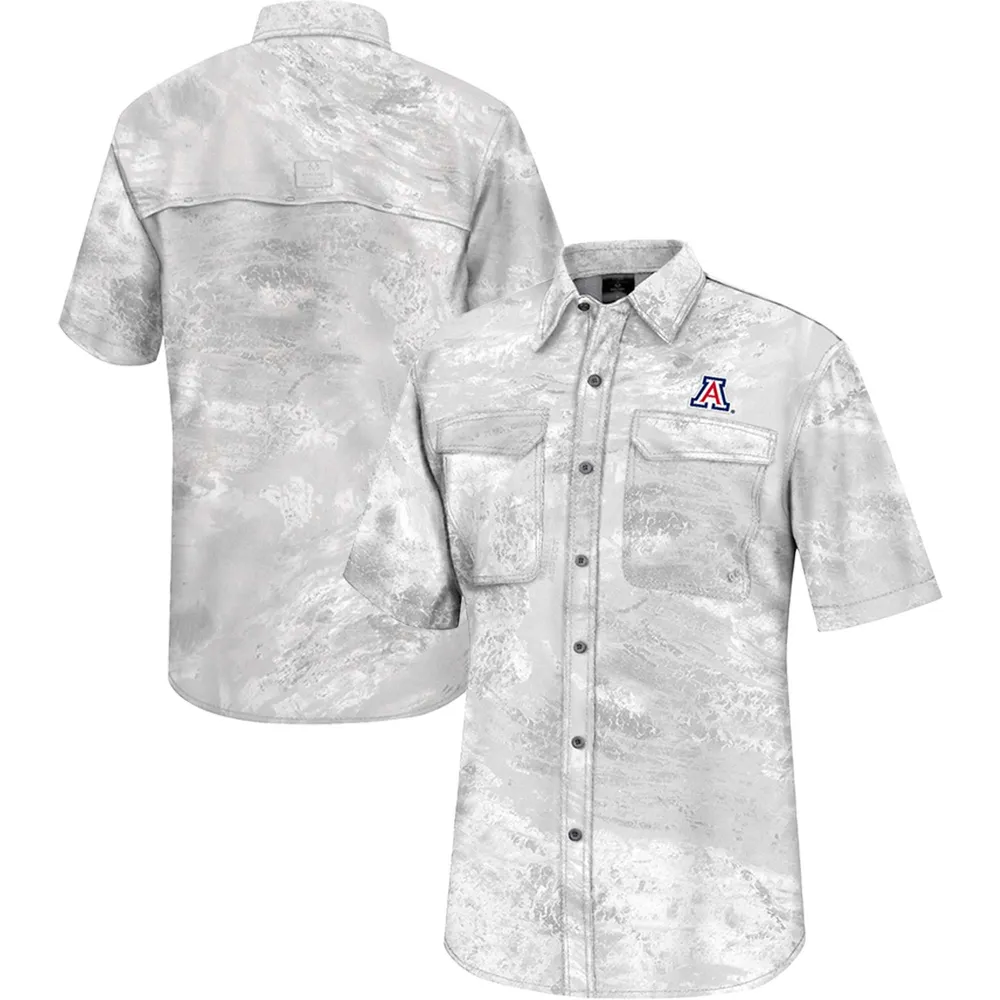 Colosseum White Arizona Wildcats Realtree Aspect Charter Chemise de pêche à boutons complets pour homme