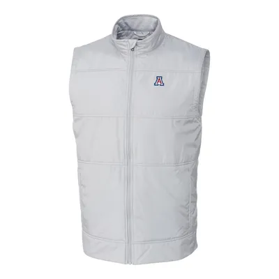 Arizona Wildcats Cutter & Buck Big Tall Stealth DryTec Full-Zip Vest - Gray