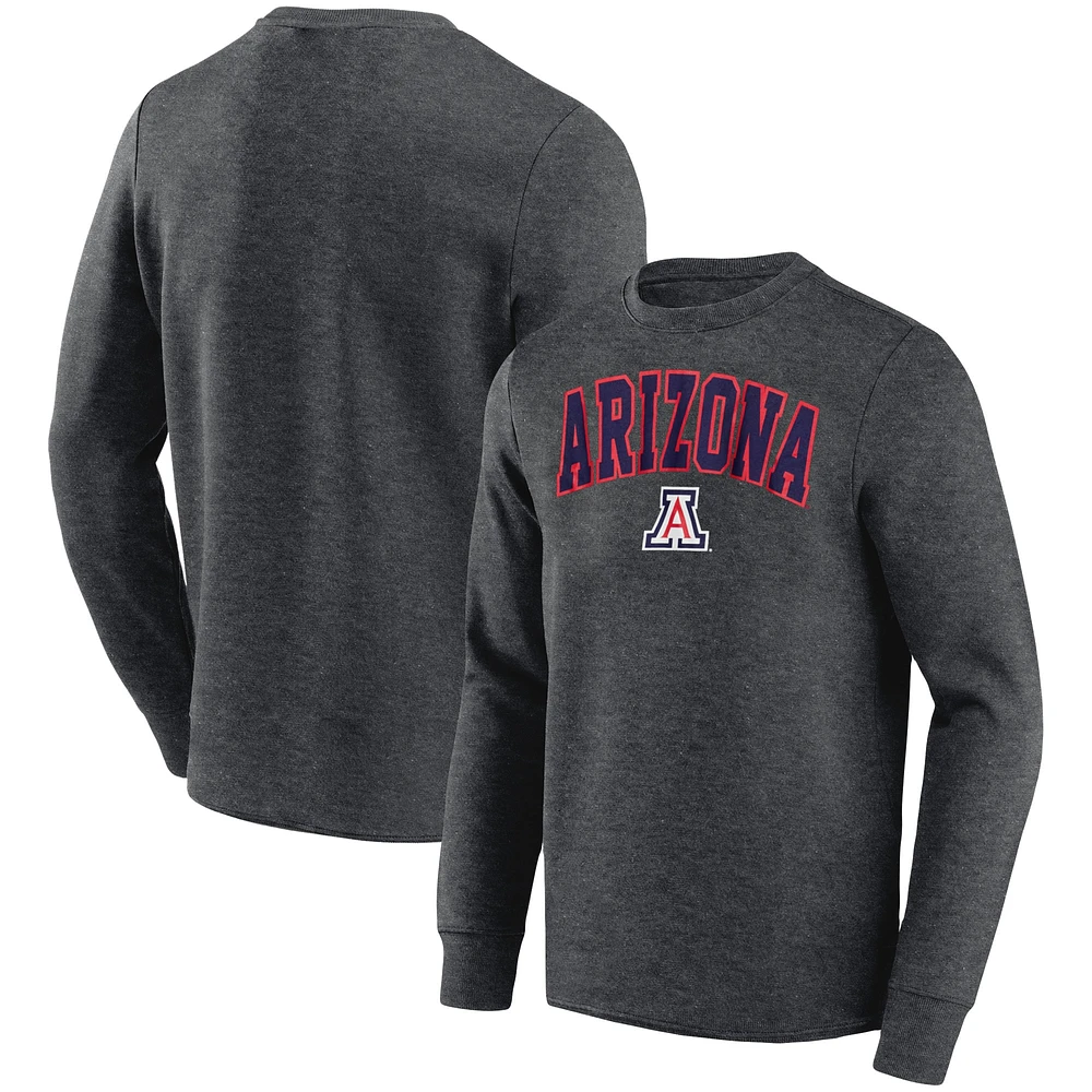 Men's Heather Charcoal Arizona Wildcats Basic Arch T-Shirt