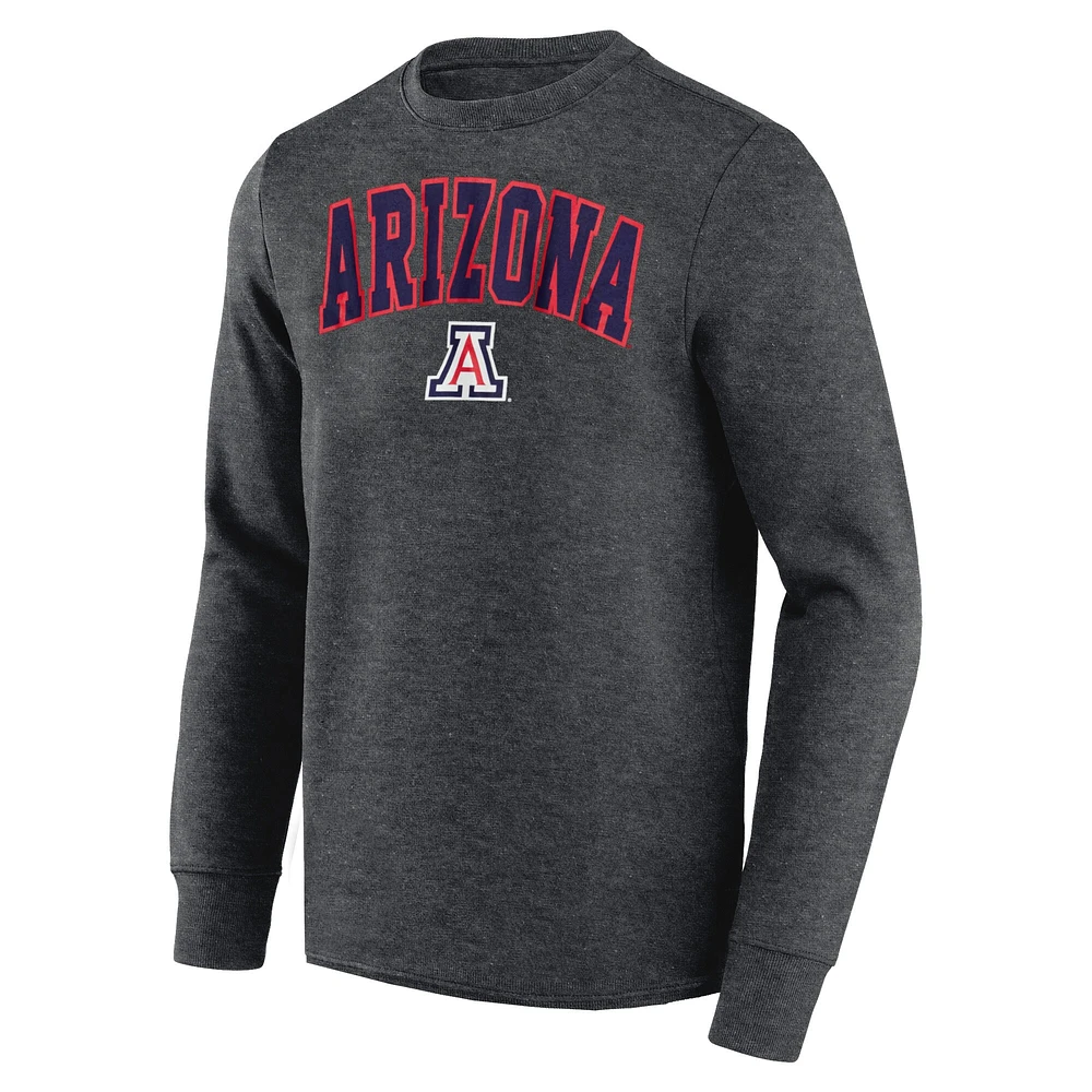 Men's Heather Charcoal Arizona Wildcats Basic Arch T-Shirt