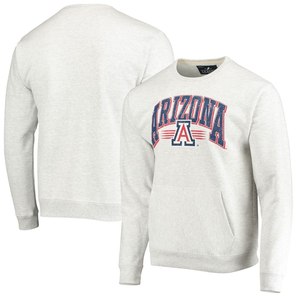 Men's League Collegiate Wear Heathered Gray Arizona Wildcats Upperclassman Pocket Pullover Sweatshirt