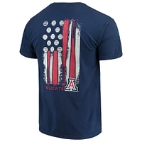 T-shirt bleu marine pour hommes, drapeau de baseball des Wildcats l'Arizona, couleurs confortables