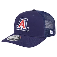 Casquette camionneur extensible à boutons-pression New Era bleu marine Arizona Wildcats Primary 9SEVENTY pour homme