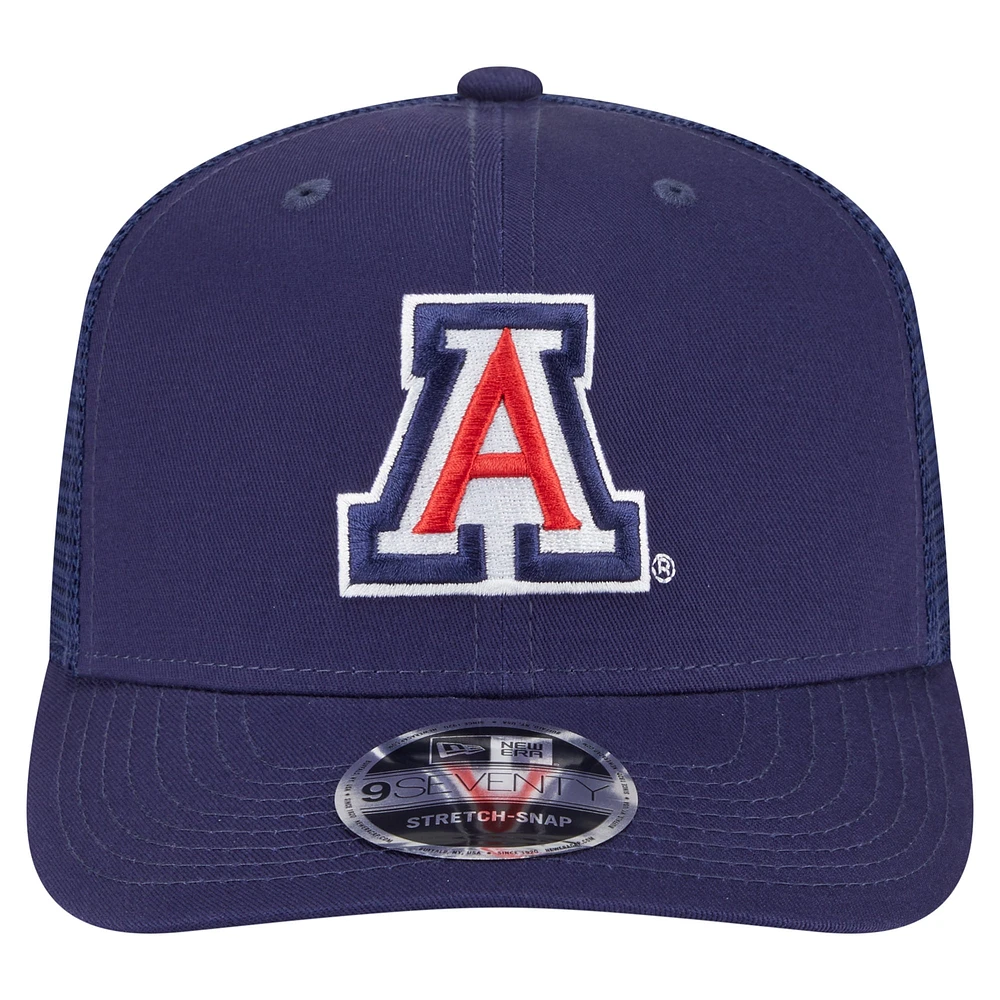 Casquette camionneur extensible à boutons-pression New Era bleu marine Arizona Wildcats Primary 9SEVENTY pour homme