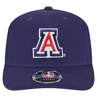 Casquette camionneur extensible à boutons-pression New Era bleu marine Arizona Wildcats Primary 9SEVENTY pour homme