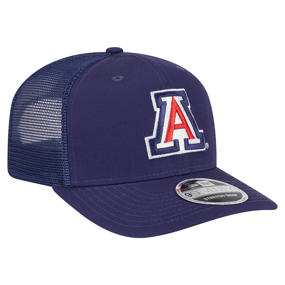 Casquette camionneur extensible à boutons-pression New Era bleu marine Arizona Wildcats Primary 9SEVENTY pour homme