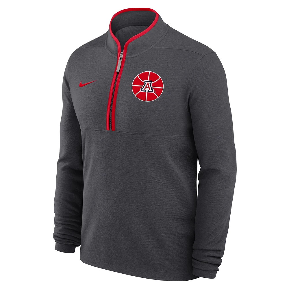 Men's Nike Anthracite Arizona Wildcats Victory Basketball Performance Half-Zip Pullover