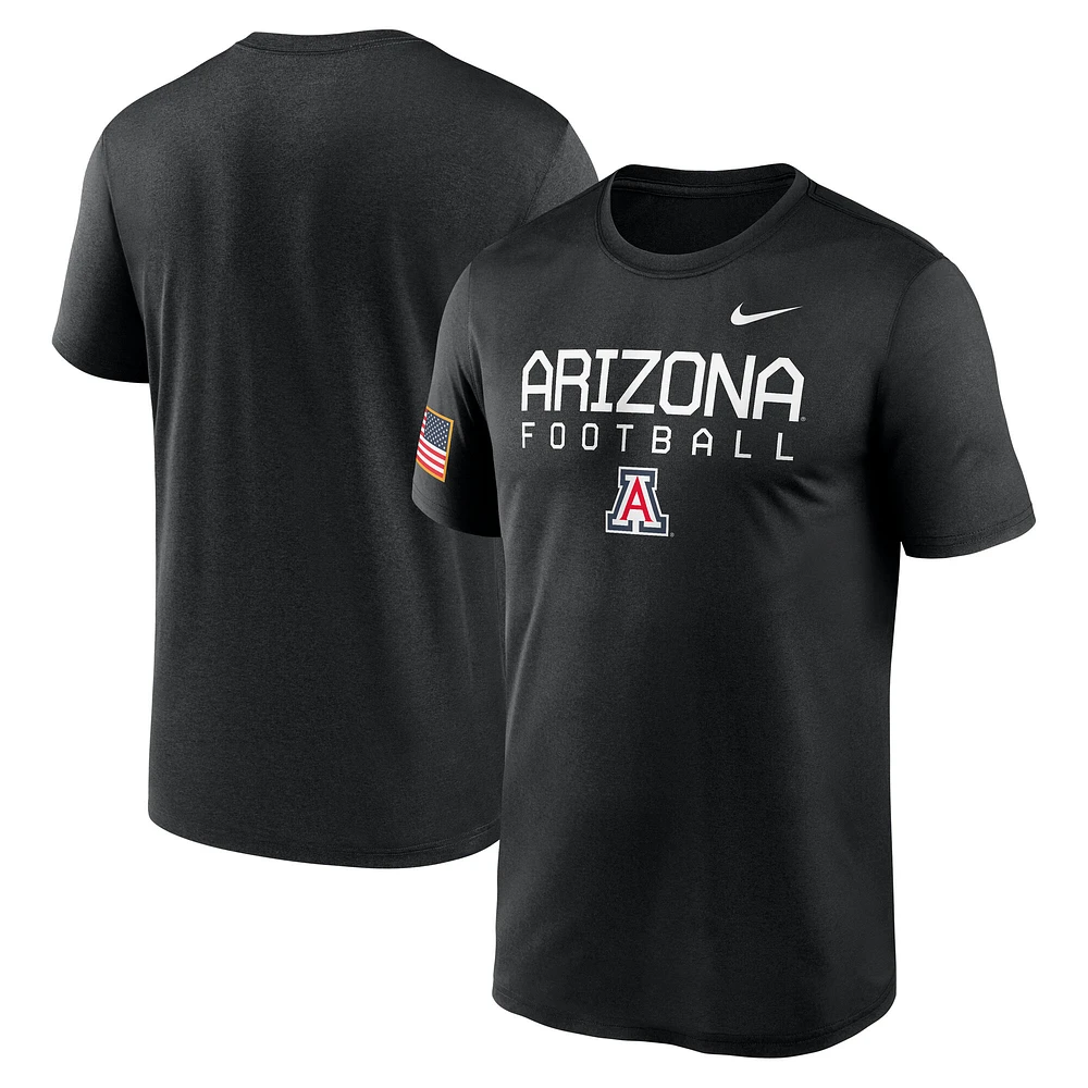 T-shirt Nike noir pour homme Arizona Wildcats 2024 Military Appreciation Legend Performance