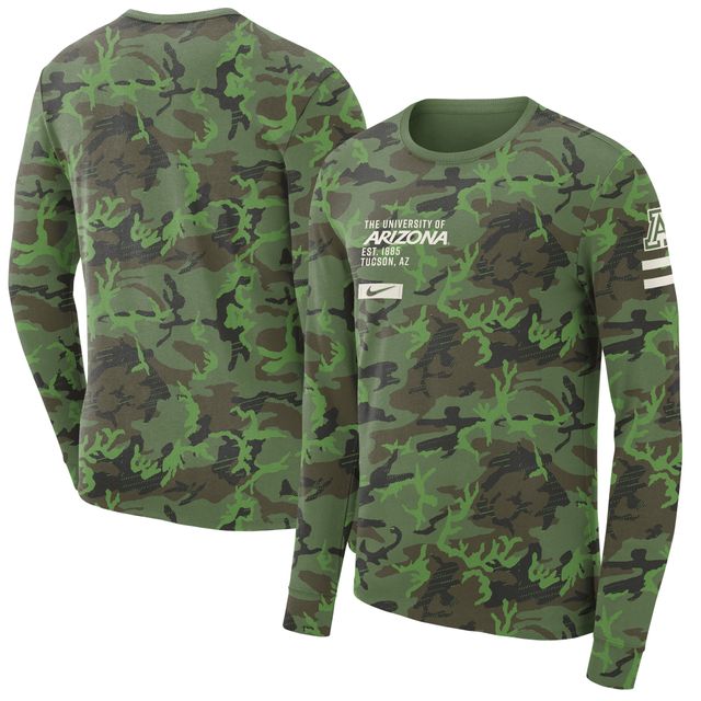 T-shirt à manches longues militaire des Wildcats de l'Arizona Nike Camo pour homme