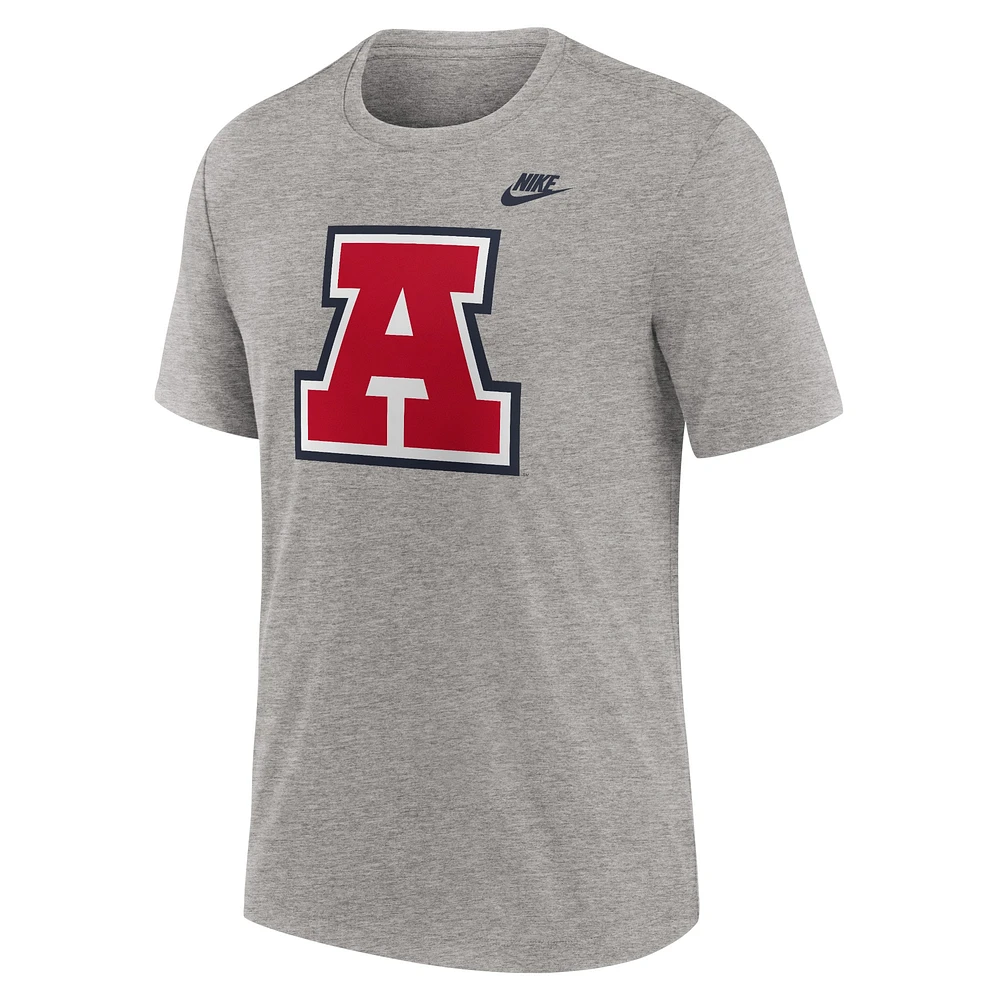 Men's Nike Heather Gray Arizona Wildcats Blitz Legacy Primary Tri-Blend T-Shirt