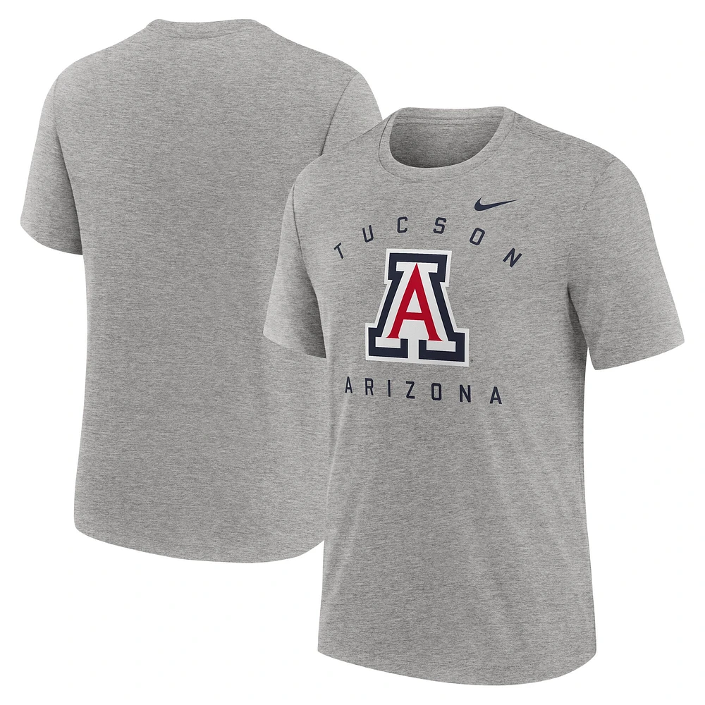 Men's Nike  Heather Gray Arizona Wildcats Campus Primary Location Tri-Blend T-Shirt