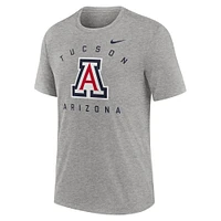 Men's Nike  Heather Gray Arizona Wildcats Campus Primary Location Tri-Blend T-Shirt