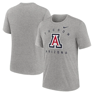 Men's Nike  Heather Gray Arizona Wildcats Campus Primary Location Tri-Blend T-Shirt