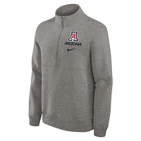 Pull Nike gris chiné Arizona Wildcats Primetime Club à demi-zip pour homme