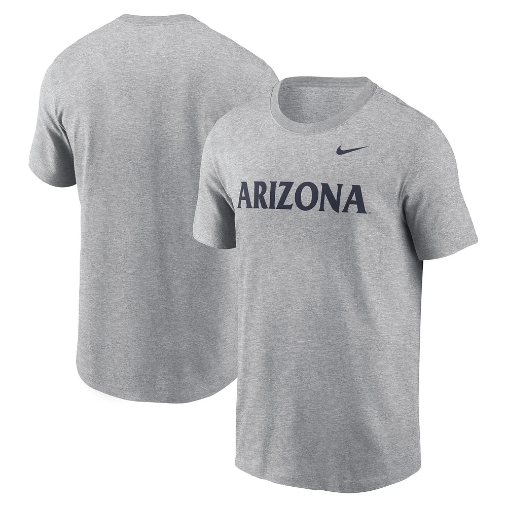 Men's Nike Heather Gray Arizona Wildcats Primetime Wordmark T-Shirt