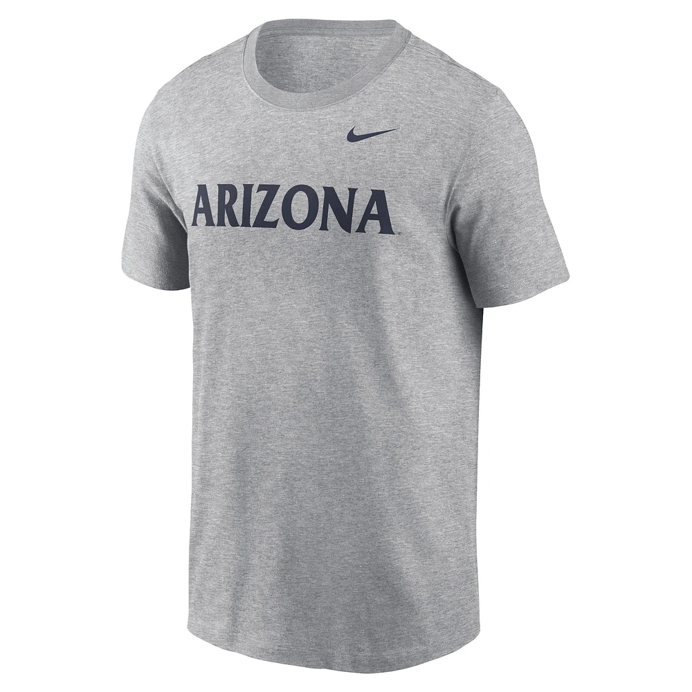 Men's Nike Heather Gray Arizona Wildcats Primetime Wordmark T-Shirt