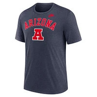 Men's Nike Heather Navy Arizona Wildcats Legacy Arch Tri-Blend T-Shirt