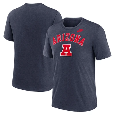 Men's Nike Heather Navy Arizona Wildcats Legacy Arch Tri-Blend T-Shirt