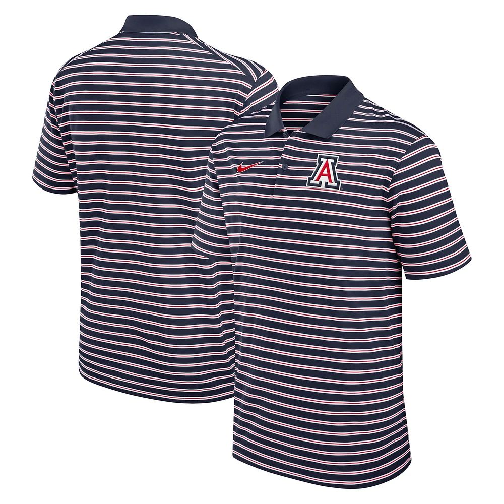 Polo de performance rayé Nike pour hommes, bleu marine/blanc, Arizona Wildcats Primetime Victory