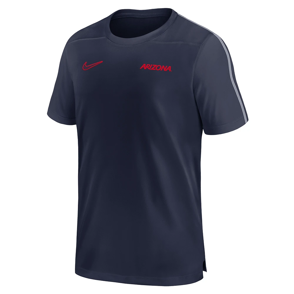 Men's Nike Navy Arizona Wildcats 2024 Sideline Coach Performance Top