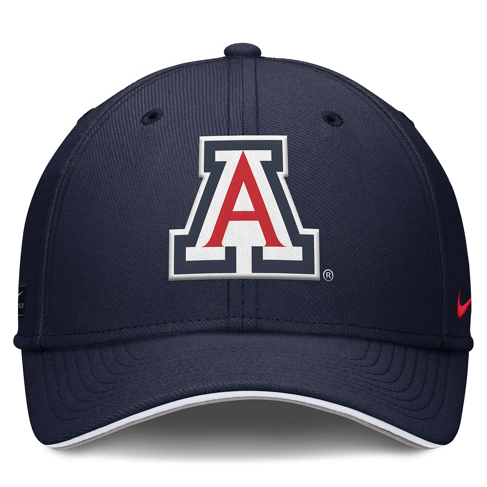 Men's Nike Navy Arizona Wildcats 2025 Dugout Coaches Rise Swoosh Performance Flex Hat