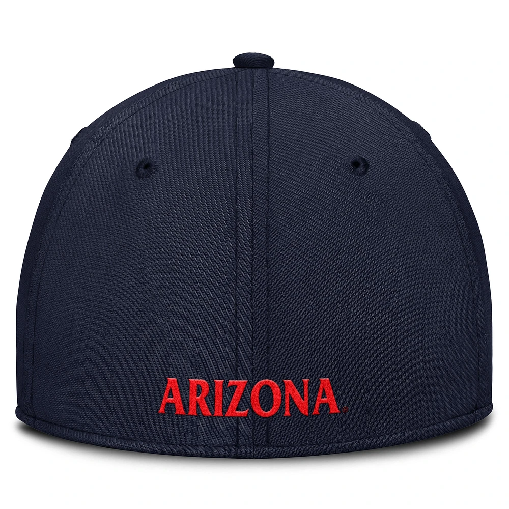 Men's Nike Navy Arizona Wildcats 2025 Dugout Coaches Rise Swoosh Performance Flex Hat
