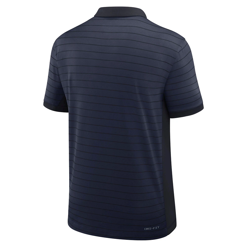 Polo Nike bleu marine pour homme, Arizona Wildcats, début de saison 2025, avec rayures Victory Sideline Performance
