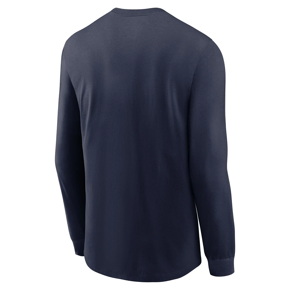 T-shirt Nike bleu marine Arizona Wildcats 2025 Sideline Performance à manches longues pour homme